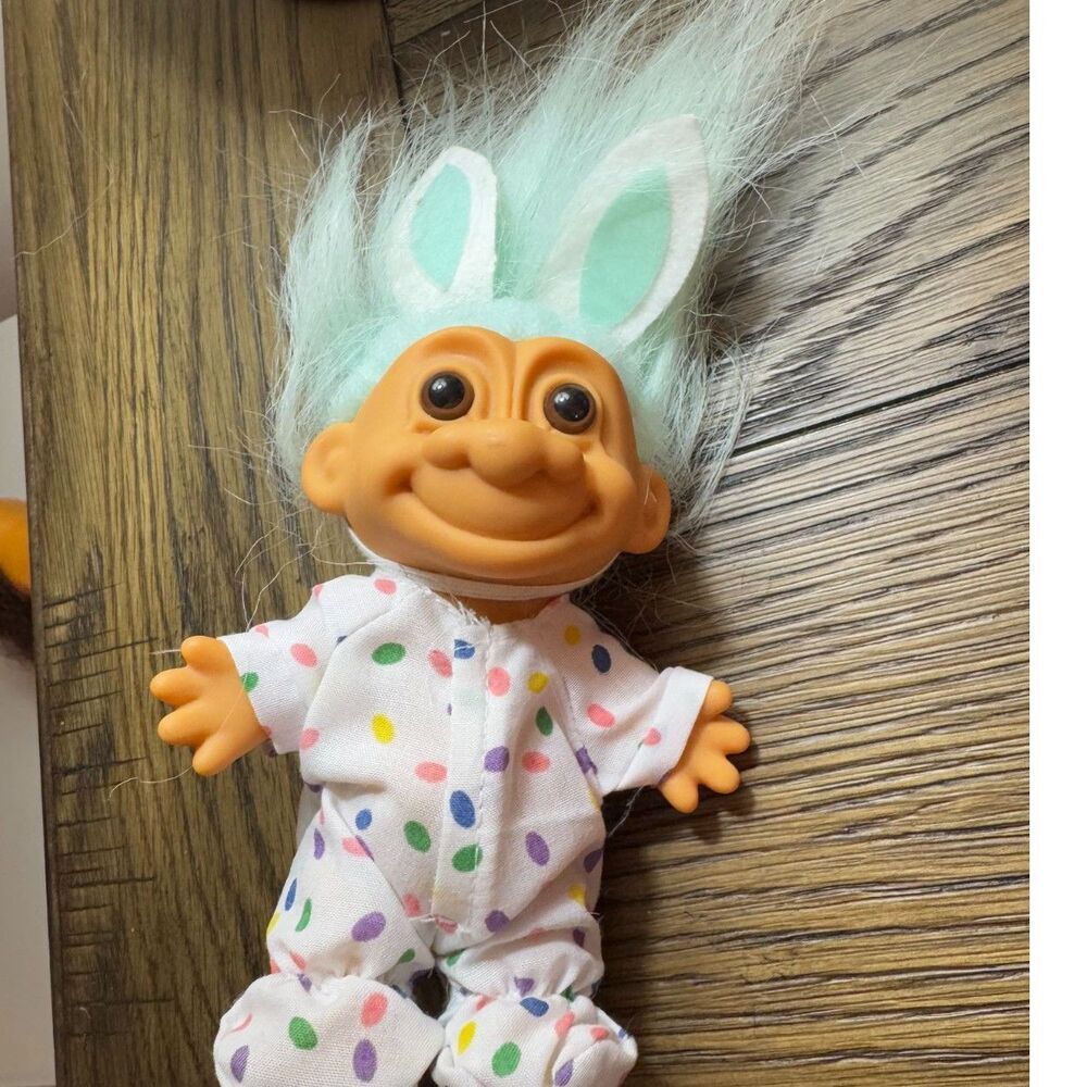 Vintage Troll Doll dressed as Easter Bunny so cute - Picture 2 of 4